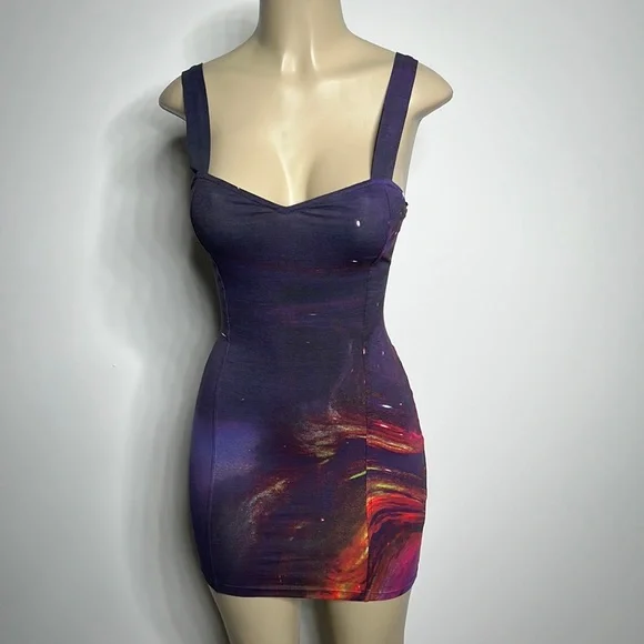 strapless open back dress Halter Neck Satin Purple Bodycon Dress
